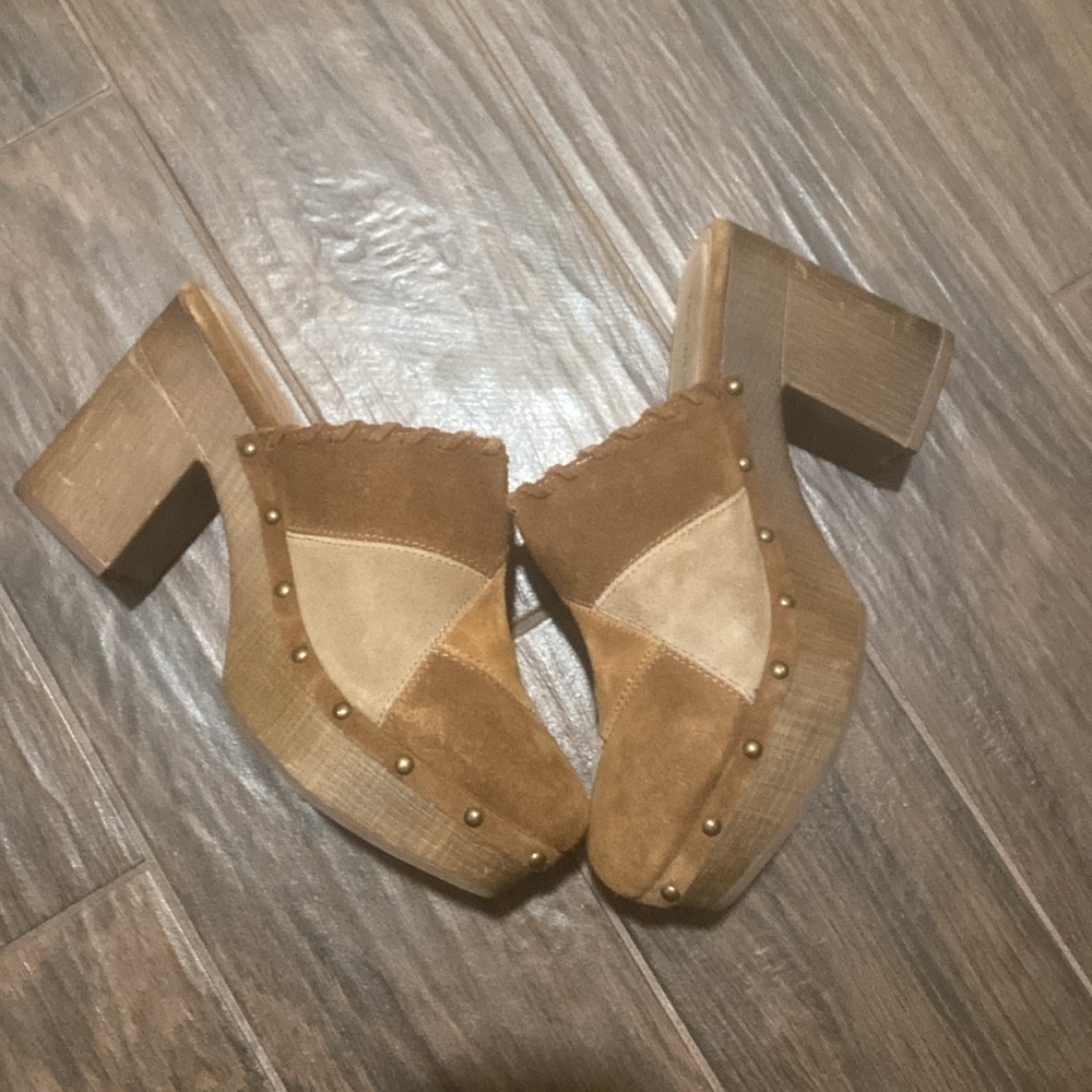Nine West Patchwork Suede Chunky Platform Slip On… - image 4